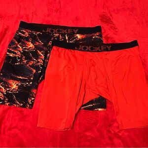 2 for 1: JOCKEY athletic rapid cool boxer briefs-Black,Orange & Red -XXL